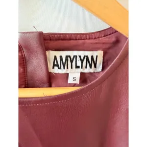 Amylynn Faux Leather Mini Dress Womens‎ Burgundy Size Small thumbnail 2