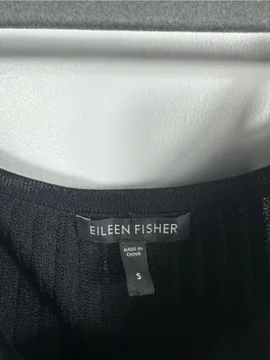Eileen Fisher Black Ribbed Knit Tank‎ Midi Dress Small Viscose Minimalist thumbnail 7
