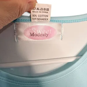 Sweet Modesty Long Nightgown Light Blue Cotton Spandex Size L thumbnail 5