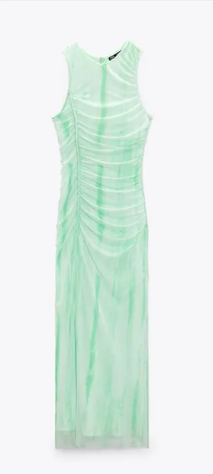 ZARA Printed Tulle Dress Midi thumbnail 1
