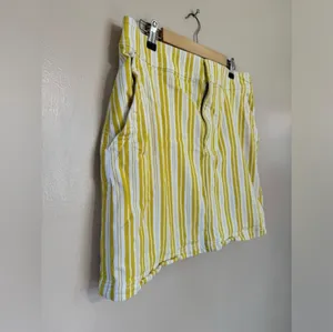 SALE! Yellow Stripe LOFT Cotton Skirt Size 14 EUC thumbnail 3