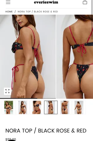 Everieswim Brand New - Black With Red Roses Bikini thumbnail 5