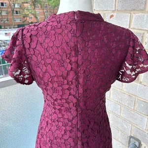 Julia Jordan Burgundy Lace Choker Dress Size 6 thumbnail 5