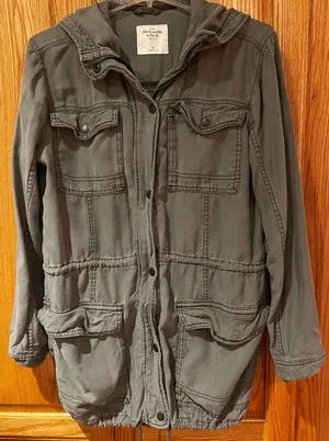 Abercrombie & Fitch Green‎ Skyler Military Hooded Zip Parka Utility Jacket Sz XS thumbnail 1