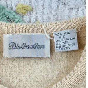 Vintage Distinction Cream 100% Wool Button‎ Front Cardigan Jacket Silver Buttons thumbnail 8