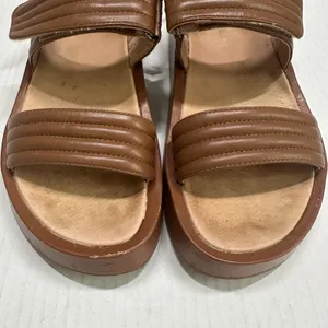 Madewell Emmalee Sandals Womens Size 9 39.5 Brown NW037 Quilted Strap Platform thumbnail 9