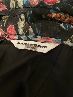 Amanda Uprichard Ellie Black Floral Maxi Gown Dress Multicolor Blossoms Small thumbnail 9