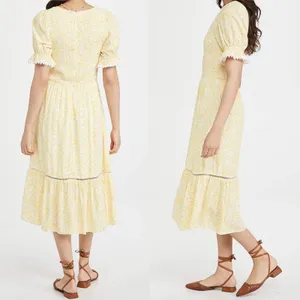 NWT Lost + Wander Sweet Summer Daze Midi Dress Small Yellow‎ Floral Cottagecore thumbnail 5