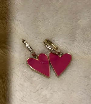 Heart Earrings Pink thumbnail 1