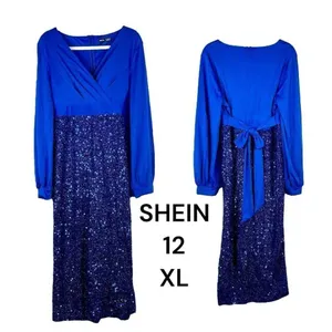 SHEIN Glamour Elegant Blue Formal Dress XL 12 thumbnail 2