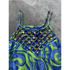 Lilly Pulitzer Reecy Canopy Green I'm No Angel Strappy Embellished Dress Sz M thumbnail 3