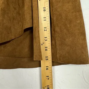 Aritzia Wilfred Free Brown Wrap Mini Skirt Womens XS Faux Suede Date Night thumbnail 5