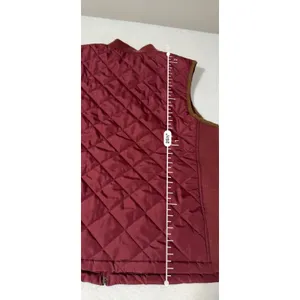 Croft & Barrow Women Burgundy Quilted Zip Up Vest Ribbed Sides Faux Suede Trim L thumbnail 7