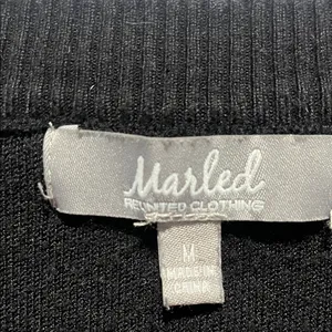 Marled Striped‎ Black and Cream Crew Neck Sweater Woman's Size Medium thumbnail 2