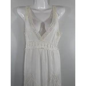 Chelsea & Violet‎ White Lace Crochet V-Neck Maxi Dress Women Small Boho Summer thumbnail 3