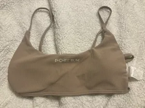 Strappy Sports Bra Tan thumbnail 1