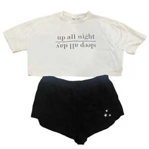 Topshop Up All Night Thermal Short Pajamas in Cream, Size 12 thumbnail 2