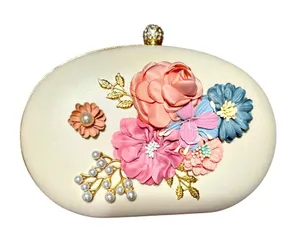 Floral Clutch Evening Bag with Rhinestone Opening thumbnail 1