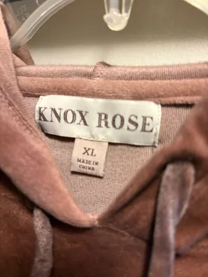 Knox Rose hooded brown velour shirt, XL thumbnail 3