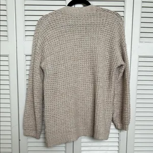 American Eagle Outfitters Cream Cardigan V-Neck Sweater thumbnail 4