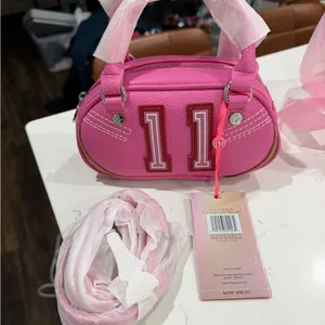 Paris Hilton Paris Vegan Number 11 Mini Varisty Bowler Bag Bubblegum Pink thumbnail 3