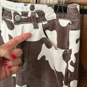 Brown Cow Print Jeans Denim‎ Straight Leg size XS 00-2 thumbnail 3