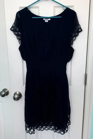 Bar III Black‎ Smocked Waist Mini Dress Women's Size 2XL thumbnail 1