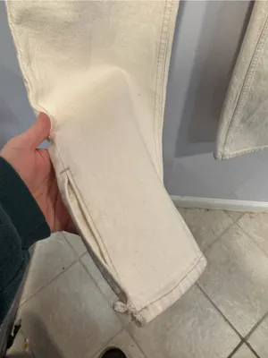 White‎ side split hem Abercrombie and Fitch 90s high rise jeans thumbnail 2