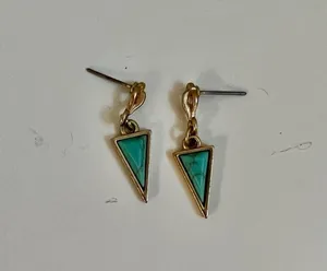 Gold and Turquoise Earrings thumbnail 2