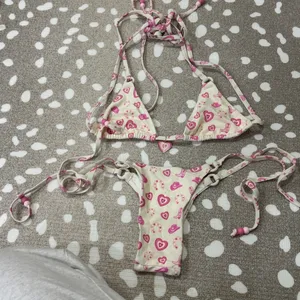 Frasier Sterling x Blackbough Swim bikini set hearts top love lace up triangle thumbnail 5