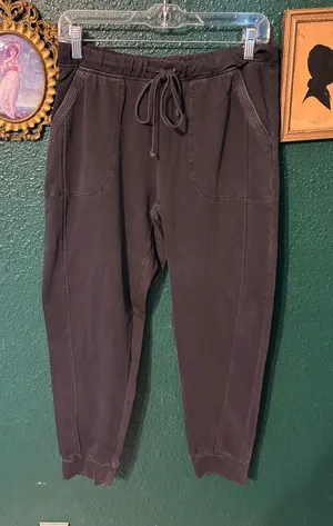 Daily Practice Anthropologie Washed Gray Cuffed Joggers Sz Small thumbnail 1