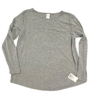 Stars Above Gray Long Sleeve Scoop Neck Pajama Top thumbnail 1
