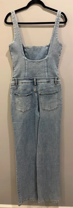 Retrofête Dawson Denim Low Back Jumpsuit Tangier Denim Blue thumbnail 7