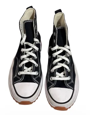 Converse Run Star Hike Black & White High-Top Platform Canvas Sneakers thumbnail 1