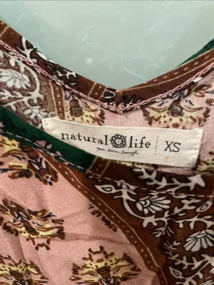 NATURAL LIFE Pink and Brown Floral Paisley Slip Dress thumbnail 2