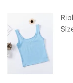 Blue Ribbed Tank thumbnail 2