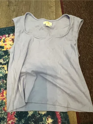 Anthro Maeve purple square neck top xl thumbnail 3