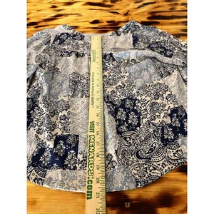Maeve Anthropologie Size Small Long Sleeve Floral Paisley‎ Blouse Boho Peasant thumbnail 9