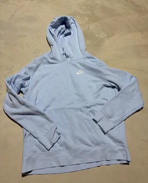 Nike Light Blue Hoodie with White Swoosh Logo medium thumbnail 1