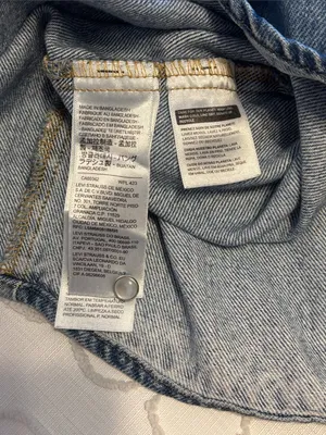 Levi's Denim Western Pearl Snap Shirt Oversized Blue Medium Wash XS thumbnail 6