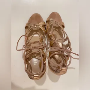 RAYE Revolve Bella Elegant Strappy Gold Rose Leather‎ Heels Size 6.5 thumbnail 7
