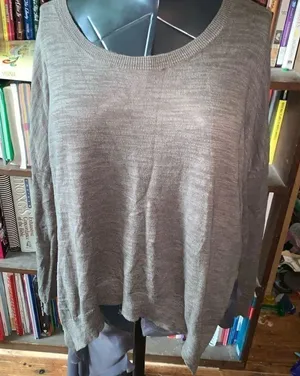 Moth heathered gray boat neck oversized cozy MP sweater thumbnail 1