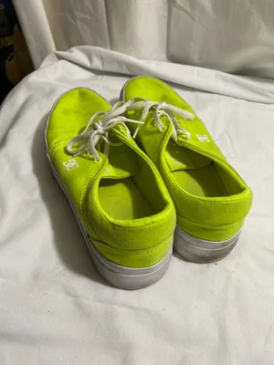 DC Trase Platform TX SE Neon Yellow Canvas Sneakers Women's Size 9 Skate Shoes thumbnail 10