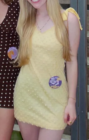 Blue Rain yellow mini dress thumbnail 1