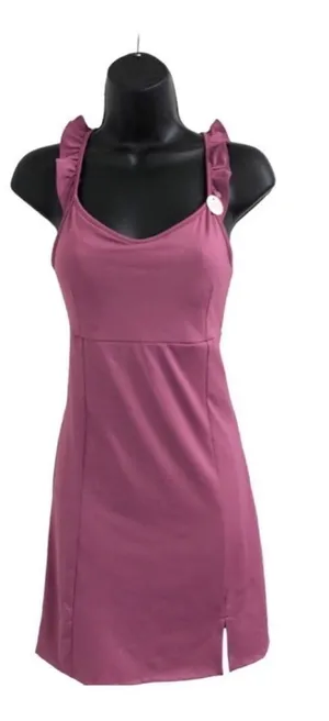Sincerely Jules pink ruffle strap built-in bodysuit‎ active tennis dress size M thumbnail 1