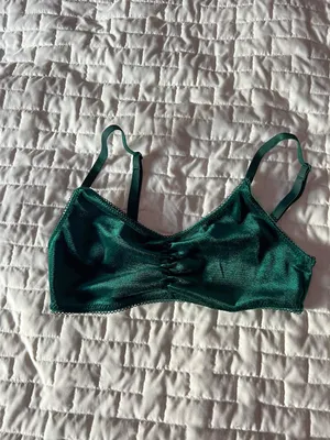 LA Hearts Velvet Green Cinched Bralette Size XS thumbnail 1