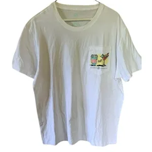 Lauren James White Graphic Pocket Tee Coffee Cocktail “Till” Size L NWOT thumbnail 2
