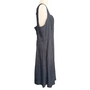 Torrid Black White Polka Dot Sweetheart Cutout Back Fit Flare Midi Dress Size 18 thumbnail 4