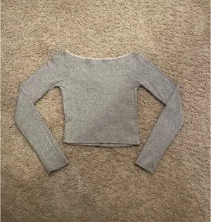 Forever 21 Grey Pointelle Long Sleeve thumbnail 2