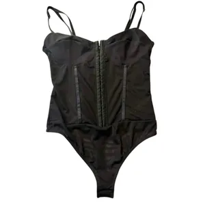 Free People Intimately Night Rhythm Corset Bodysuit in black size small thumbnail 4